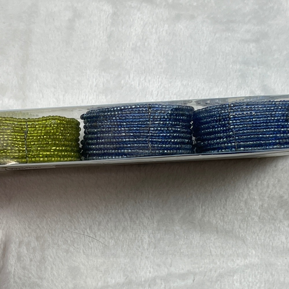 Pier 1 Imports‎ Beaded Tea Light Candle Holders Set of 3 Blue Green 1949891